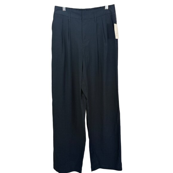 A New Day Womens High-Waisted Wide Leg Pleated Pants Black Size 6 Rayon Blend - Picture 1 of 6